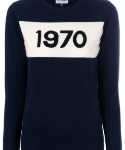 Bernard Boutique 36 Bella Freud Navy ‘1970’ Signature Cashmere Jumper