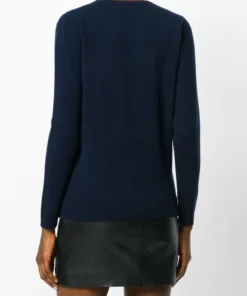 Bella Freud Navy ‘1970’ Signature Cashmere Jumper