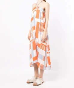 Faithfull The Brand Abstract Printed 'Asturias' Halterneck Midi Dress Clothing