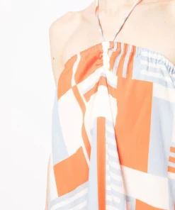 Faithfull The Brand Abstract Printed 'Asturias' Halterneck Midi Dress Clothing