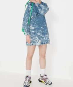 Ganni ‘Acid Wash Denim Mini Dress’