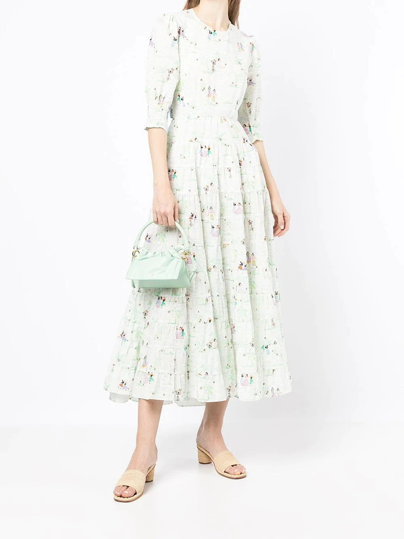 Rixo London 'Agyness' Illustrated Tie Back Midaxi Dress 4 Rixo London 'Agyness' Illustrated Tie Back Midaxi Dress