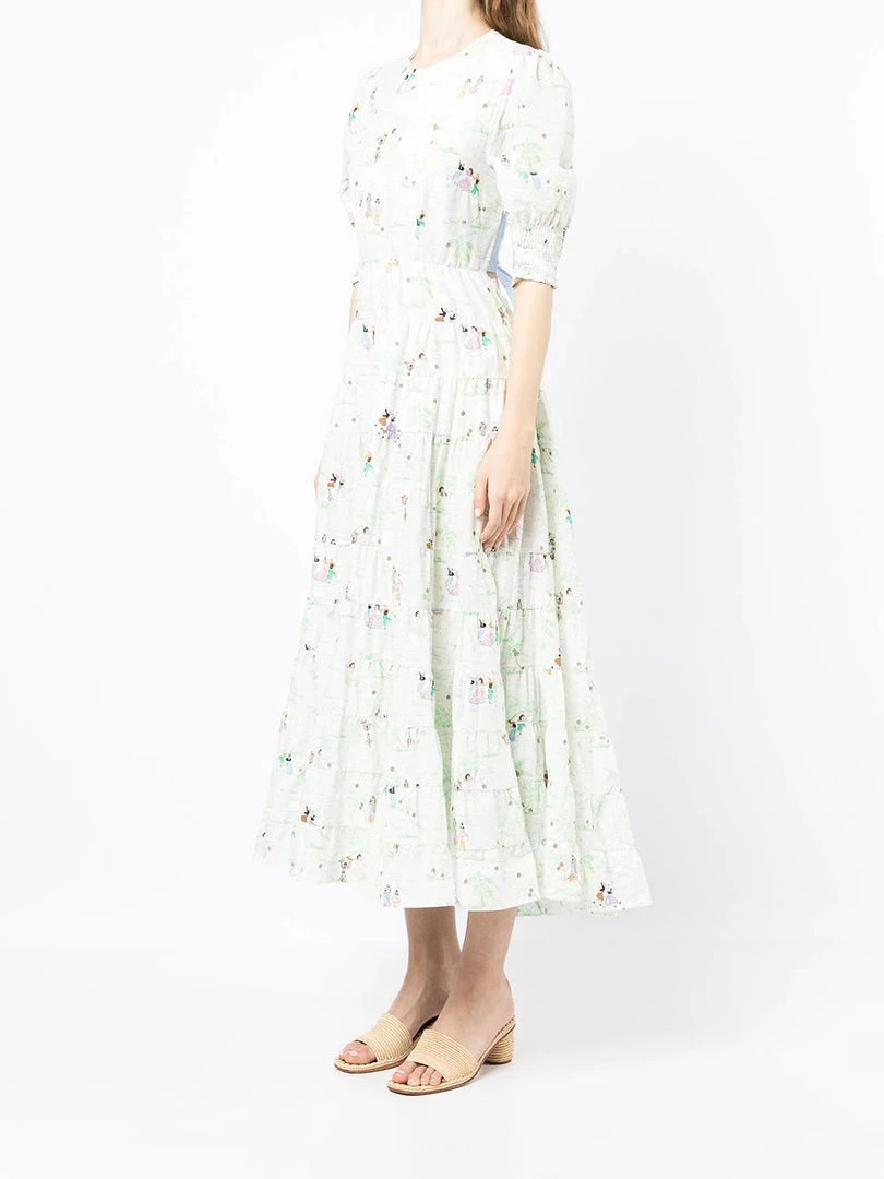 Rixo London 'Agyness' Illustrated Tie Back Midaxi Dress 5 Rixo London 'Agyness' Illustrated Tie Back Midaxi Dress