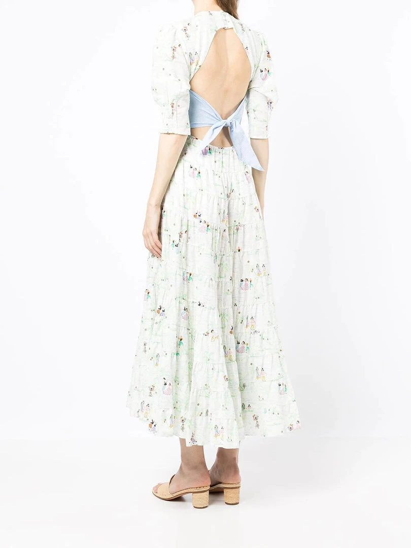 Rixo London 'Agyness' Illustrated Tie Back Midaxi Dress 6 Rixo London 'Agyness' Illustrated Tie Back Midaxi Dress
