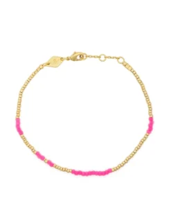 ANNI LU Pink 'Asym 22' Beaded Bracelet