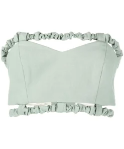 Ganni Green 'Bandeau Strapless Crop Top'