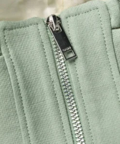 Ganni Green 'Bandeau Strapless Crop Top'