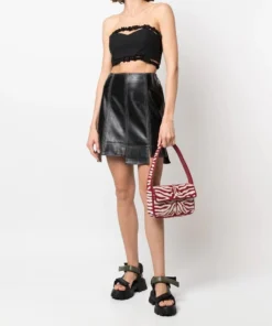 Ganni Black 'Bandeau Strapless Crop Top'