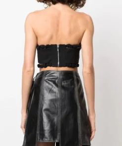 Ganni Black 'Bandeau Strapless Crop Top' 10 Ganni Black 'Bandeau Strapless Crop Top'