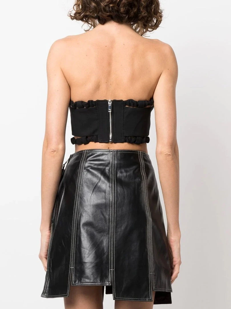 Ganni Black 'Bandeau Strapless Crop Top' 6 Ganni Black 'Bandeau Strapless Crop Top'