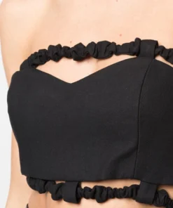 Ganni Black 'Bandeau Strapless Crop Top' 11 Ganni Black 'Bandeau Strapless Crop Top'