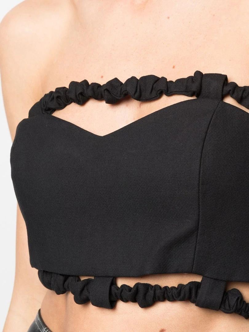 Ganni Black 'Bandeau Strapless Crop Top' 7 Ganni Black 'Bandeau Strapless Crop Top'