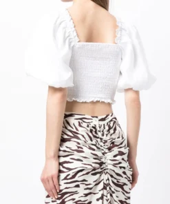 Faithfull The Brand Clothing 'Barnette' Linen Crop Top