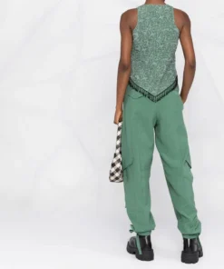 Ganni New In 'Beaded Hem Sleeveless Top'