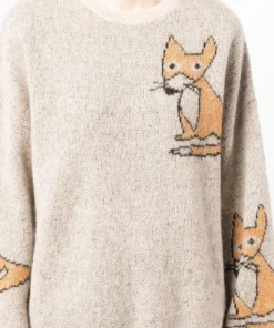Stella Nova Clothing Beige 'Adelin' Fox Sweater 16 Stella Nova Clothing Beige 'Adelin' Fox Sweater
