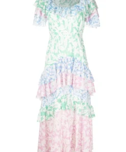 Rixo London 'Benita' Floral Ruffled Midi Dress