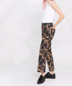 Ganni 'Betzy' Printed Cropped Jeans