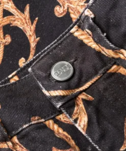 Ganni 'Betzy' Printed Cropped Jeans