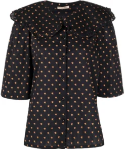 Stella Nova Black 'Dicte' Ditsy Floral Shirt Clothing