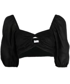 Faithfull The Brand Black'La Marches' Top Clothing