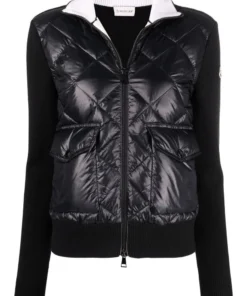 Moncler 'Black Padded Wool Cardigan'