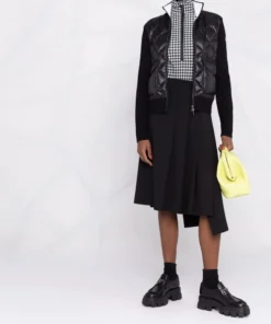 Moncler 'Black Padded Wool Cardigan'