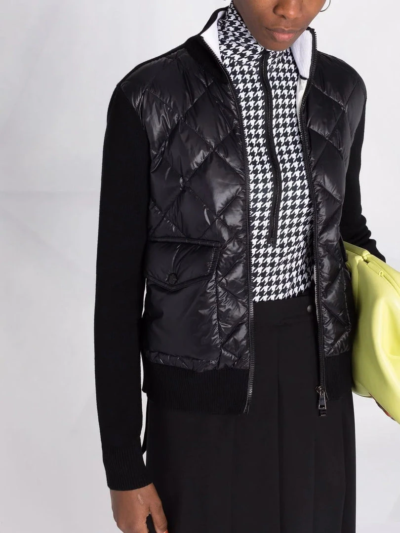 Moncler 'Black Padded Wool Cardigan' 7 Moncler 'Black Padded Wool Cardigan'