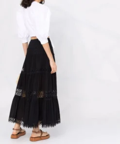 Charo Ruiz Black 'Silke' Long Lace Skirt Clothing 17 Charo Ruiz Black 'Silke' Long Lace Skirt Clothing