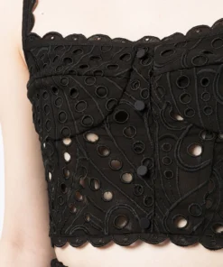 Charo Ruiz Clothing Black 'Tessa' Crop Top