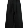Vince Black 'Tie Front Wide Leg Trousers'