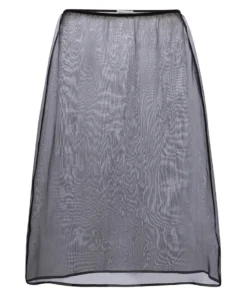 DRIES VAN NOTEN Black ‘Sola’ Sheer Midi Skirt