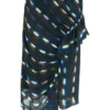 DRIES VAN NOTEN Clothing Black ‘Syvan’ Printed Ruffle Midi Skirt