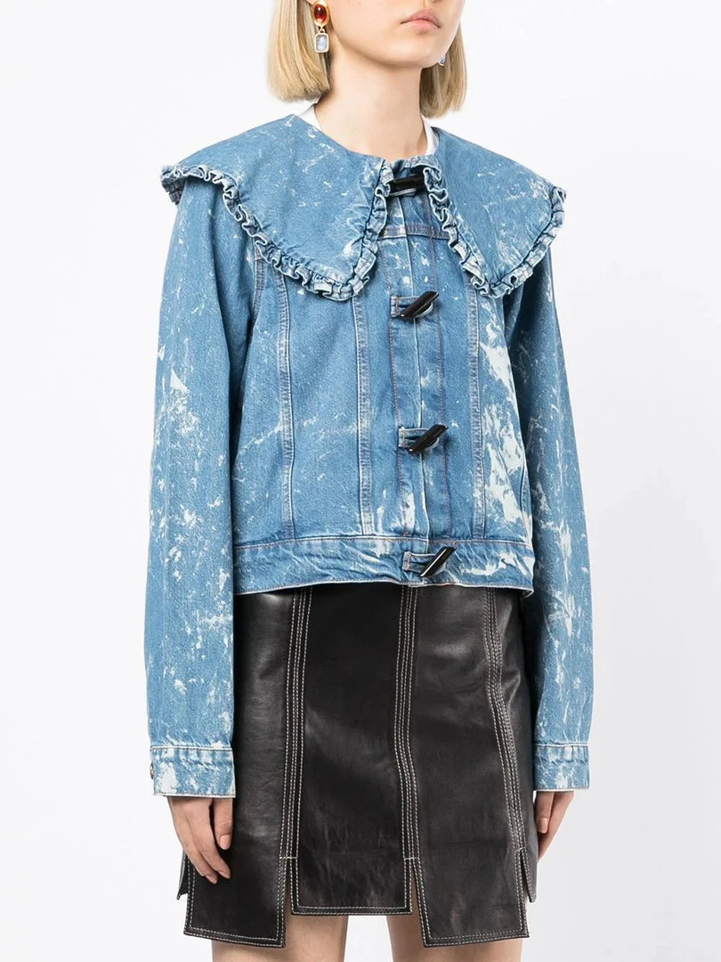 Ganni 'Bleached Ruffle Collar Denim Jacket' 10 Ganni 'Bleached Ruffle Collar Denim Jacket'