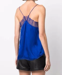 IRO Clothing Blue 'Berwyn' Lace Trim Camisole