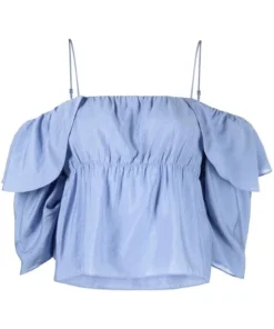 Vince'Blue Cold Shoulder Top'