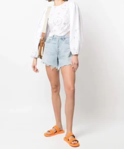 Ganni White 'Broderie Anglaise Blouse'