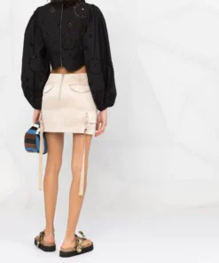 Ganni Black 'Broderie Anglaise Blouse'