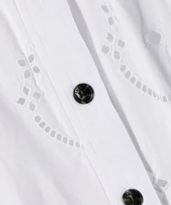 Ganni White 'Broderie Anglaise Mini Shirt Dress'
