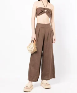 Faithfull The Brand Clothing Brown 'Cyprus' Halterneck Bralette Top