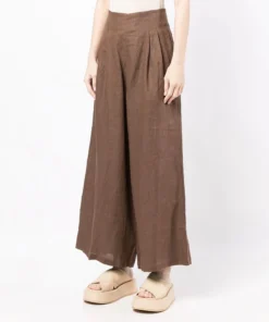 Faithfull The Brand Brown 'Malta' Wide Leg Trousers