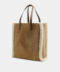 Golden Goose Bags ‘California’ Shearling Logo Tote Bag
