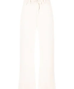 Paige Clothing Ecru 'Carly' Wide Leg Jeans