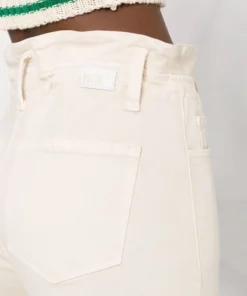 Paige Clothing Ecru 'Carly' Wide Leg Jeans