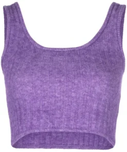 Baum Und Pferdgarten Purple 'Cesya' Cropped Knit Vest Clothing