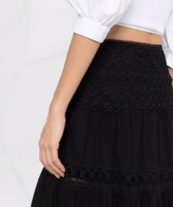 Charo Ruiz Black 'Silke' Long Lace Skirt Clothing 22 Charo Ruiz Black 'Silke' Long Lace Skirt Clothing