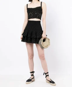 Charo Ruiz Clothing Black 'Tessa' Crop Top