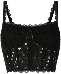 Charo Ruiz Clothing Black 'Tessa' Crop Top