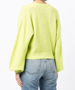Baum Und Pferdgarten Lime 'Chasmeen' Puff Sleeve Cardigan Clothing