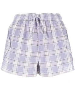Ganni New In 'Checked Shorts'