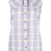 Ganni 'Checked Sleeveless Shirt'